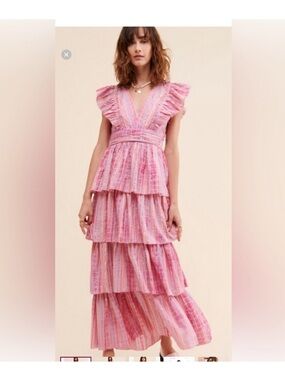 Saylor Stefania Pink Tiered Maxi Dress REVOLVE